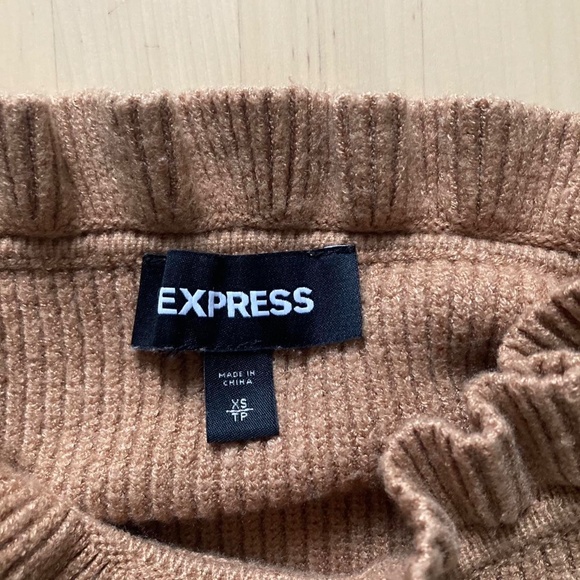 Tan Express Ruffle Neck Sweater - Picture 3 of 3
